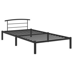 vidaXL Bedframe metaal zwart 90x200 cm