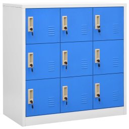 vidaXL Lockerkasten 2 st 90x45x92,5 cm staal lichtgrijs en blauw