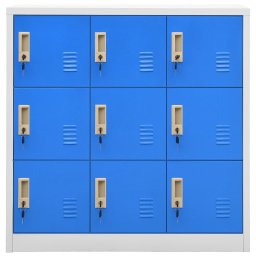 vidaXL Lockerkast 90x45x92,5 cm staal lichtgrijs en blauw