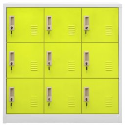 vidaXL Lockerkast 90x45x92,5 cm staal lichtgrijs en groen