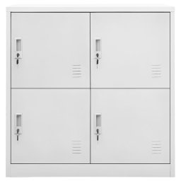 vidaXL Lockerkast 90x45x92,5 cm staal lichtgrijs