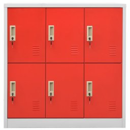 vidaXL Lockerkast 90x45x92,5 cm staal lichtgrijs en rood