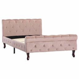 vidaXL Bedframe fluweel roze 100x200 cm