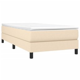 vidaXL Boxspring bed 90x200 cm stof crèmekleurig