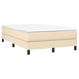 vidaXL Boxspring bed 120x200 cm stof crèmekleurig
