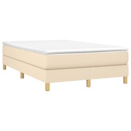 vidaXL Boxspring bed 120x200 cm stof crèmekleurig