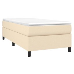 vidaXL Boxspring bed 90x200 cm stof crèmekleurig