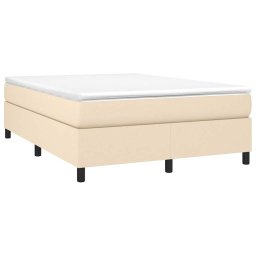 vidaXL Boxspring bed stof crèmekleurig 140x200 cm