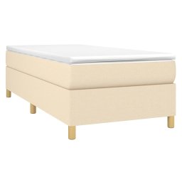 vidaXL Boxspring bed 100x200 cm stof crèmekleurig