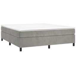 vidaXL Boxspring bed 200x200 cm fluweel lichtgrijs
