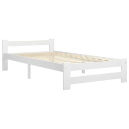 vidaXL Bedframe massief grenenhout wit 100x200 cm
