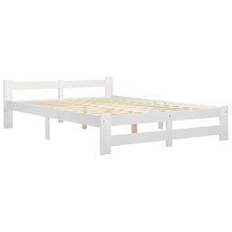 vidaXL Bedframe massief grenenhout wit 160x200 cm