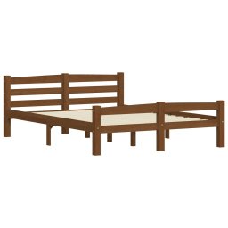 vidaXL Bedframe massief grenenhout honingbruin 140x200 cm