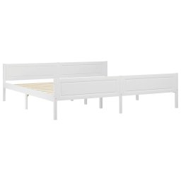 vidaXL Bedframe massief grenenhout wit 200x200 cm