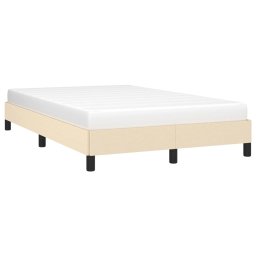 vidaXL Bedframe zonder matras 120x200 cm stof crèmekleurig