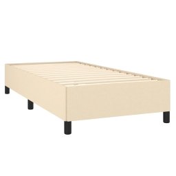 vidaXL Bedframe zonder matras 90x200 cm stof crèmekleurig