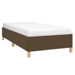 vidaXL Bedframe zonder matras 100x200 cm stof donkerbruin