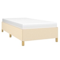 vidaXL Bedframe zonder matras 100x200 cm stof crèmekleurig
