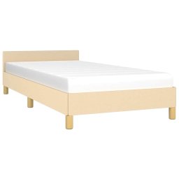 vidaXL Bedframe met hoofdeinde zonder matras 90x200 cm stof crème