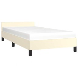 vidaXL Bedframe met hoofdeinde zonder matras 80x200 cm crèmekleurig