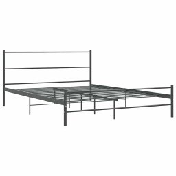 vidaXL Bedframe zonder matras metaal grijs 140x200 cm
