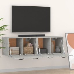 vidaXL Wandkasten 2 st 80x35x36,5 cm bewerkt hout betongrijs
