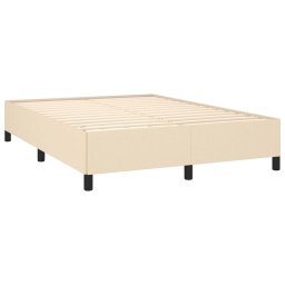 vidaXL Bedframe zonder matras stof crèmekleurig 140x200 cm