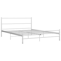 vidaXL Bedframe metaal wit 140x200 cm