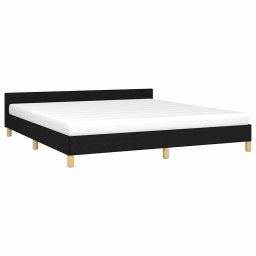 vidaXL Bedframe zonder matras stof zwart 160x200 cm