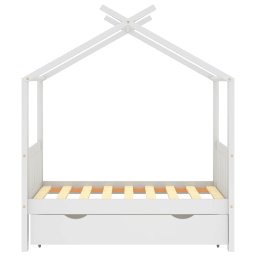 vidaXL Kinderbedframe met lade massief grenenhout 70x140 cm wit