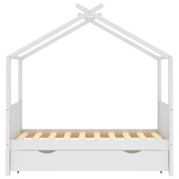 vidaXL Kinderbedframe met lade massief grenenhout wit 80x160 cm