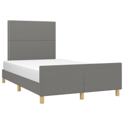 vidaXL Bedframe zonder matras 120x200 cm stof donkergrijs