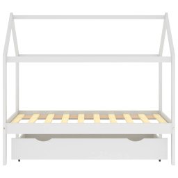 vidaXL Kinderbedframe met lade massief grenenhout wit 80x160 cm