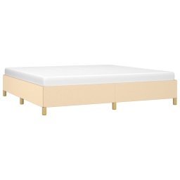 vidaXL Bedframe zonder matras stof crèmekleurig 200x200 cm