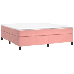 vidaXL Boxspring bed fluweel roze 200x200 cm
