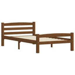 vidaXL Bedframe massief grenenhout honingbruin 90x200 cm