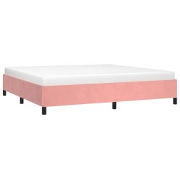 vidaXL Bedframe zonder matras 200x200 cm fluweel roze
