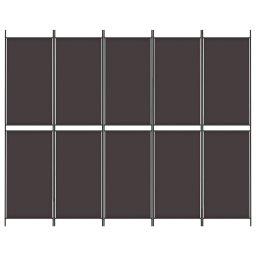 vidaXL Kamerscherm met 5 panelen 250x200 cm stof bruin