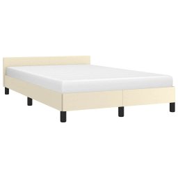 vidaXL Bedframe met hoofdeinde zonder matras 120x200 cm crèmekleurig