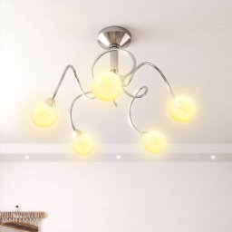 vidaXL Plafondlamp met glasbollen rond 5xG9