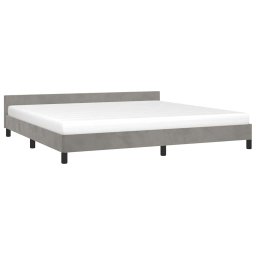 vidaXL Bedframe zonder matras 200x200 cm fluweel lichtgrijs