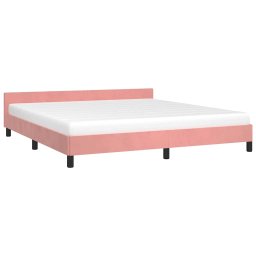 vidaXL Bedframe met hoofdeinde zonder matras 160x200 cm fluweel roze