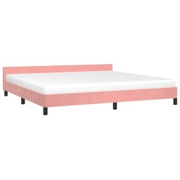 vidaXL Bedframe met hoofdeinde zonder matras 200x200 cm fluweel roze