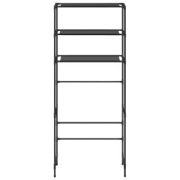 vidaXL Opbergrek voor boven wasmachine 3-laags 69x28x169 cm zwart