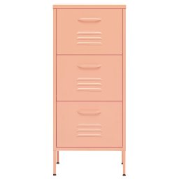 vidaXL Opbergkast 42,5x35x101,5 cm staal roze