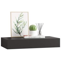 vidaXL Wandschap met lade zwevend 48x25x8 cm zwart