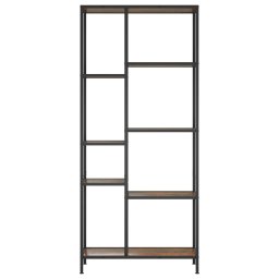 vidaXL Boekenkast 80x30x180 cm staal en bewerkt hout