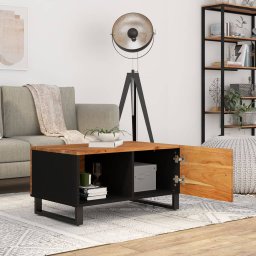 vidaXL Salontafel 80x50x40 cm massief acaciahout en bewerkt hout