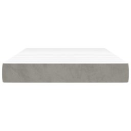 vidaXL Pocketveringmatras medium 120x200x20 cm fluweel lichtgrijs