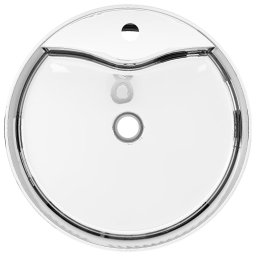 vidaXL Wastafel met overloop 46,5x15,5 cm keramiek zilverkleurig